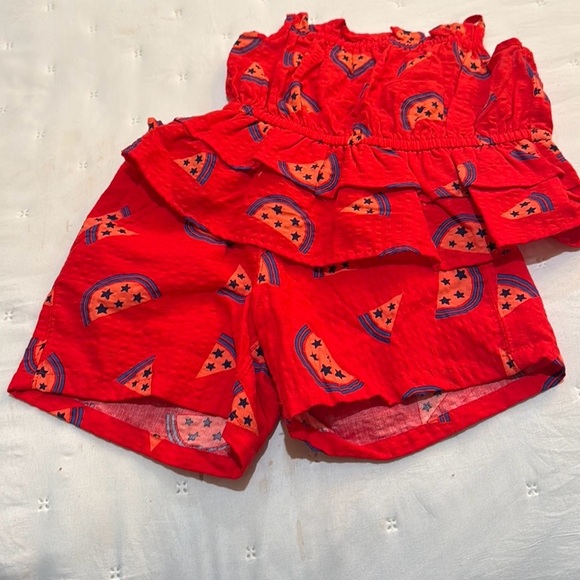 Cat & Jack Other - Cat & Jack Girl’s Shorts and Top Set Red and Blue Size 5T